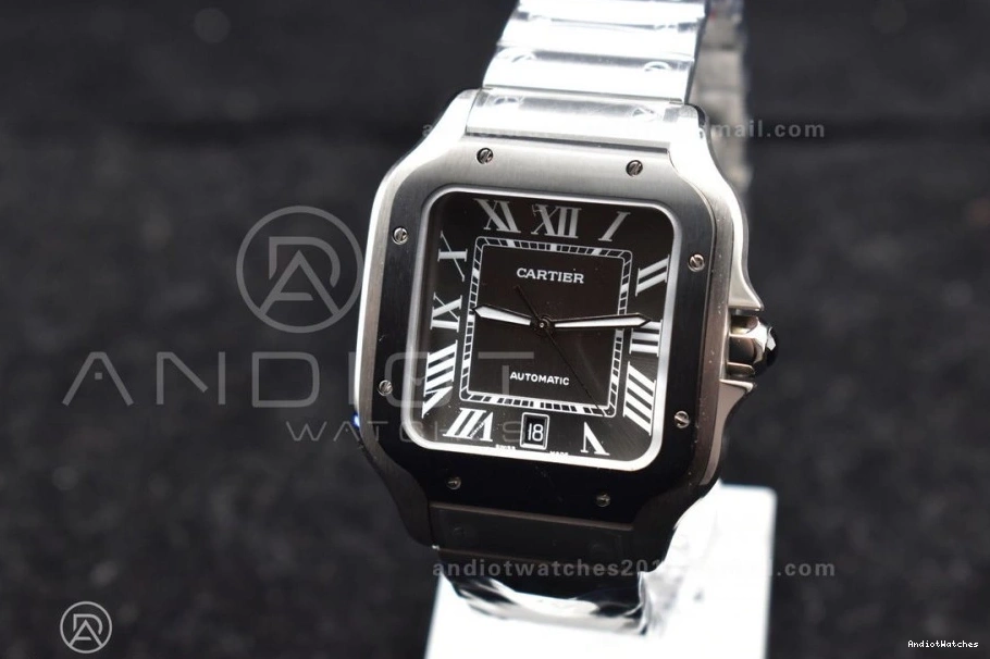 1:1 Santos Bezel 3KF Black Cartier 1049 40mm MIYOTA on Best SS Bracelet White SS Edition NewStyle Dial de 0408